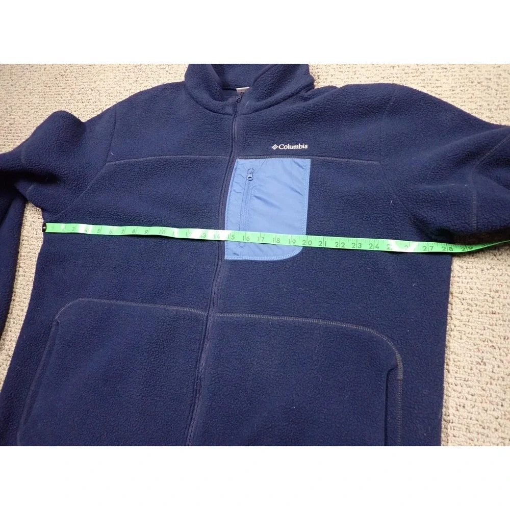 Columbia Fleece Jacket Mens‎ XXL Blue Excellent Full Zip Mock Neck Pocket